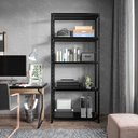 Ver imagem 3 de Estante / Armario de Aço 90cm 5 Bandejas Suporta 100kg:preta