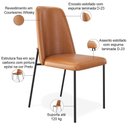 Ver imagem 4 de Cadeira Decorativa Estofada para Sala de Jantar Bella L02 Couríssimo Whisky - Lyam Decor