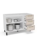 Ver imagem 3 de Balcão de Cozinha Amara 120x81cm com 3 Gavetas e 2 Portas Branco/Creme 250021