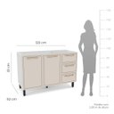 Ver imagem 5 de Balcão de Cozinha Amara 120x81cm com 3 Gavetas e 2 Portas Branco/Creme 250021