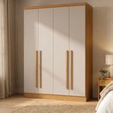 Ver imagem 1 de Guarda-Roupa Casal Modulado 4 Portas 3 Gavetas 100% MDF Cairo Marrom/Cinamomo/Fendi