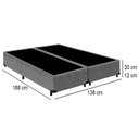Ver imagem 2 de Cama Box Casal Bipartido Suede Mega Cama Cinza 138x188x42cm