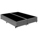 Ver imagem 1 de Cama Box Casal Bipartido Suede Mega Cama Cinza 138x188x42cm