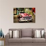 Quadro Carro Antigo Vermelho Vintage Retrô Para Sala Quarto - 1