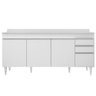 Balcão Gabinete 180cm com Tampo Dallas Branco - Lumil Lumil Móveis - 5