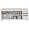 Balcão Gabinete 180cm com Tampo Dallas Branco - Lumil Lumil Móveis - 3