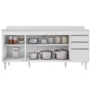 Ver imagem 4 de Balcão Gabinete 180cm com Tampo Dallas Branco - Lumil Lumil Móveis
