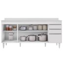 Ver imagem 4 de Balcão Gabinete 180cm com Tampo Dallas Branco - Lumil Lumil Móveis