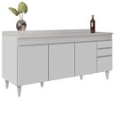 Ver imagem 3 de Balcão Gabinete 180cm com Tampo Dallas Branco - Lumil Lumil Móveis