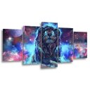 Ver imagem 2 de Quadro Decorativo 129x63 Sala Quarto Leão no Universo