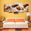 Ver imagem 3 de Quadro Decorativo 129x63 Sala Quarto Flores Papoula Aquarela