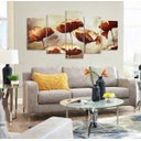 Ver imagem 7 de Quadro Decorativo 129x63 Sala Quarto Flores Papoula Aquarela