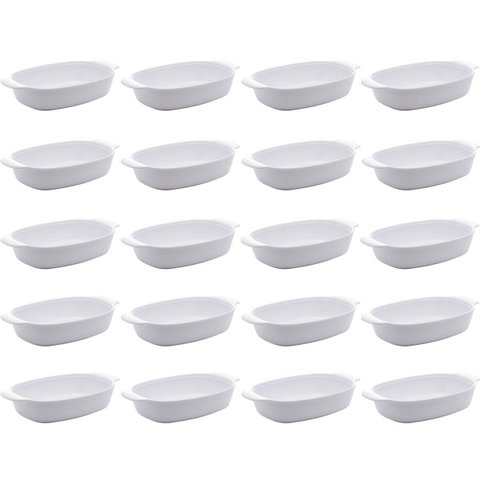 Kit 20 Travessas de Melamina para Restaurantes 23cm Milão Lyor Brancas Servir Saladas Entradas