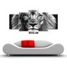 Quadro Decorativo 129x63 Quarto Leão Luxo P & B Olhos Azuis - 4
