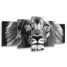 Quadro Decorativo 129x63 Quarto Leão Luxo P & B Olhos Azuis - 2