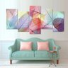 Quadro Decorativo 129x63 Sala Quarto Arte Folhas Coloridas - 4