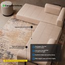 Ver imagem 3 de Sofá Cama de Espuma Modular Axel 160cm 02 Lugares com Apoio de Metal Linho Bege - Desk Design