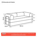 Ver imagem 4 de Sofá Cama de Espuma Modular Axel 160cm 02 Lugares com Apoio de Metal Linho Bege - Desk Design