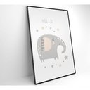 Ver imagem 6 de Quadro Infantil Hello Elefante Medidas 40x60 Cm Impressão Tecido Canvas