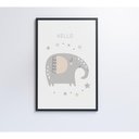 Ver imagem 2 de Quadro Infantil Hello Elefante Medidas 40x60 Cm Impressão Tecido Canvas