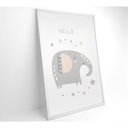 Ver imagem 5 de Quadro Infantil Hello Elefante Medidas 40x60 Cm Impressão Tecido Canvas