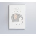 Ver imagem 3 de Quadro Infantil Hello Elefante Medidas 40x60 Cm Impressão Tecido Canvas