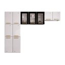 Ver imagem 1 de Cozinha Compacta Diamante New C/ 11 Portas ( 3 C/ Vidro ) Preto - Telasul