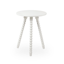 Ver imagem 1 de Mesa Lateral de Apoio em Madeira Maciça com Design Torneado Branco Fosco