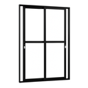 Ver imagem 1 de Porta Sacada de Aluminio Preto 2 Folhas Móveis Linha 25 com Fechadura 2,10x1,50