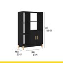 Ver imagem 3 de Estante Nichos Multiuso 81 X 123 X 35 Cm 2 Portas Pés Madeira Mdp Preto - Clicklar