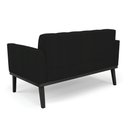 Ver imagem 7 de Poltrona Namoradeira Decorativa Karen Pés Fixo em Madeira Preto Linho Preto G19 - Gran Belo