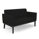 Ver imagem 2 de Poltrona Namoradeira Decorativa Karen Pés Fixo em Madeira Preto Linho Preto G19 - Gran Belo