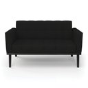 Ver imagem 6 de Poltrona Namoradeira Decorativa Karen Pés Fixo em Madeira Preto Linho Preto G19 - Gran Belo