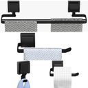 Ver imagem 4 de Kit Acessórios de Banheiro Ventosa Preto Duplo 4pçs F.max