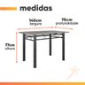 Conjunto de Mesa Itália com 6 Cadeiras 1,40m Artefamol Granito / Dark - 3