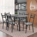 Ver imagem 2 de Conjunto de Mesa Itália com 6 Cadeiras 1,40m Artefamol Granito / Dark