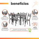 Ver imagem 5 de Conjunto de Mesa Itália com 6 Cadeiras 1,40m Artefamol Granito / Dark