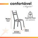 Ver imagem 4 de Conjunto de Mesa Itália com 6 Cadeiras 1,40m Artefamol Granito / Dark