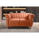Ver imagem 4 de Sofá Realeza 2 Lugares 146cm Terracota Veludo Fixo Bella Decor