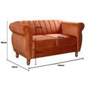 Ver imagem 5 de Sofá Realeza 2 Lugares 146cm Terracota Veludo Fixo Bella Decor