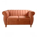Ver imagem 1 de Sofá Realeza 2 Lugares 146cm Terracota Veludo Fixo Bella Decor