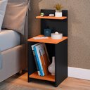 Ver imagem 3 de Mesa Cabeceira Nicho Porta Objetos Prateleira Mesinha Lateral Decoração Quarto Preto/cinamomo - Rpm
