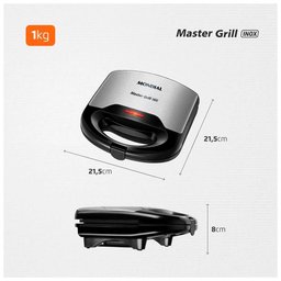 Grill e Sanduicheira Master Mondial 750w 127v Preto-inox Preto 110v - 4