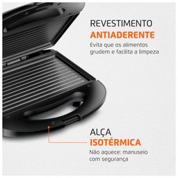 Grill e Sanduicheira Master Mondial 750w 127v Preto-inox Preto 110v - 6