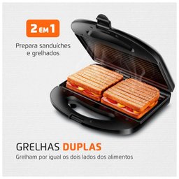 Grill e Sanduicheira Master Mondial 750w 127v Preto-inox Preto 110v - 3