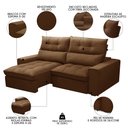 Ver imagem 3 de Sofá Retrátil Reclinável 3 Lugares 230cm Damy F05 Veludo Terracota - Mpozenato