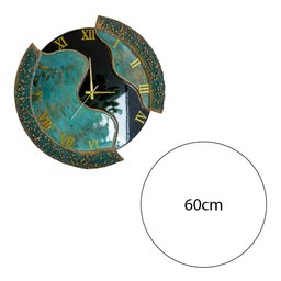 Relógio de Parede Grande 60cm Luxo - Fundo Preto com Verde Mesclado - 3