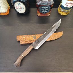 Faca Brut Forge 10' Modelo Antiga Artesanal Churrasco Aço Carbono Cabo Madeira Imbuia - 3