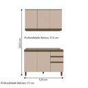 Ver imagem 4 de Cozinha Compacta Connect 6 Portas 2 Gavetas 100% Mdf Duna/cristal - Henn