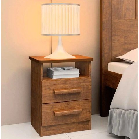 Mesa de Cabeceira Firenze 2 Gavetas com Nicho 100 Mdf D Doro Móveis